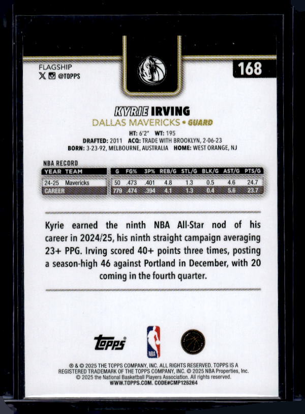 2025-26 Topps #168 Kyrie Irving Blackout