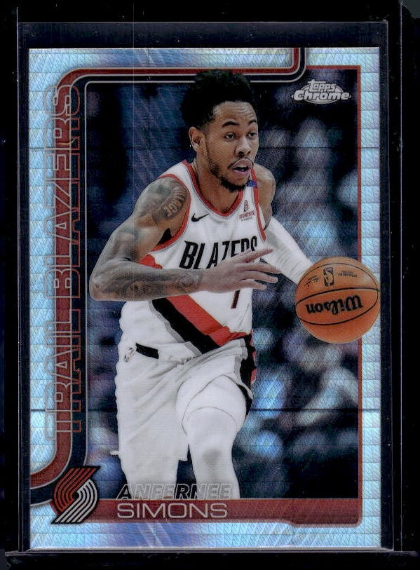 2025-26 Topps Chrome #122 Anfernee Simons Prism Refractor