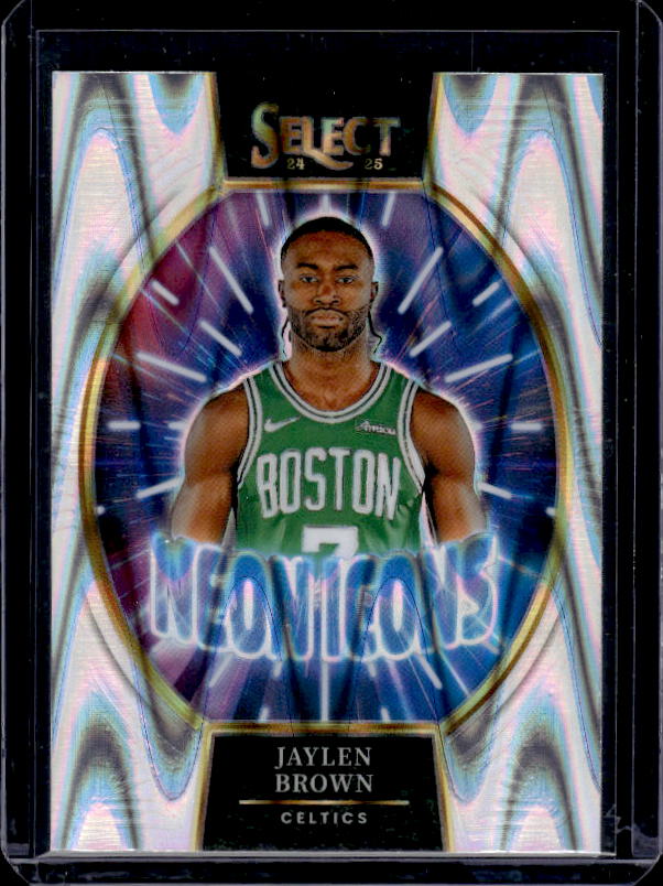 2024-25 Panini Select #12 Jaylen Brown Neon Icons Tectonic Prizms