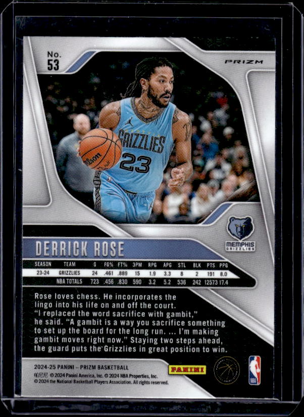 2024-25 Panini Prizm #53 Derrick Rose Prizms Silver