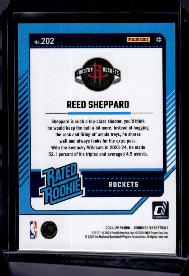 2024-25 Donruss #202 Reed Sheppard Holo Green Laser