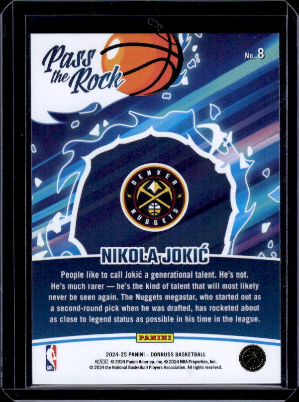 2024-25 Donruss #8 Nikola Jokic Pass the Rock