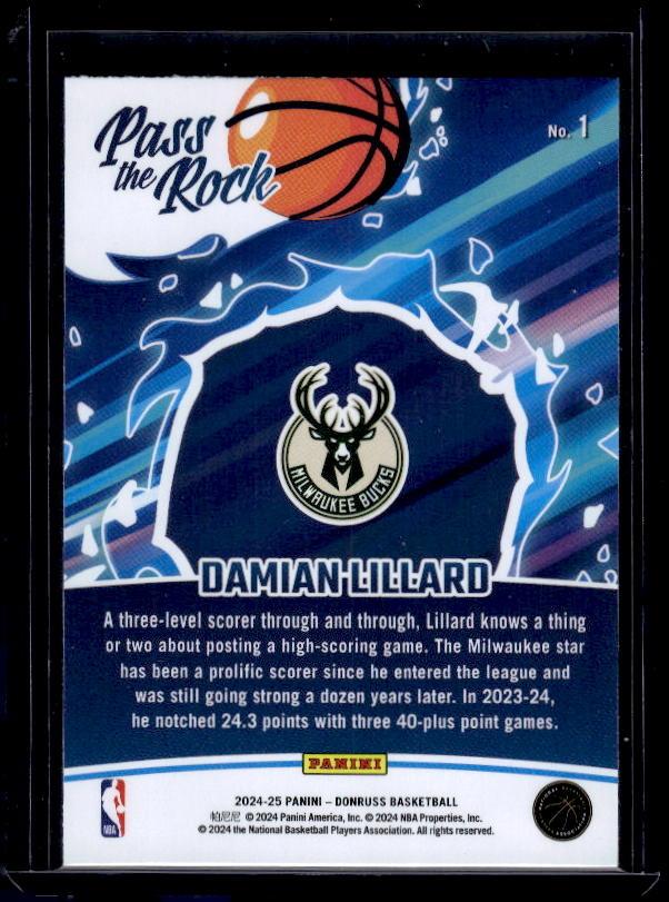 2024-25 Donruss #1 Damian Lillard Pass the Rock