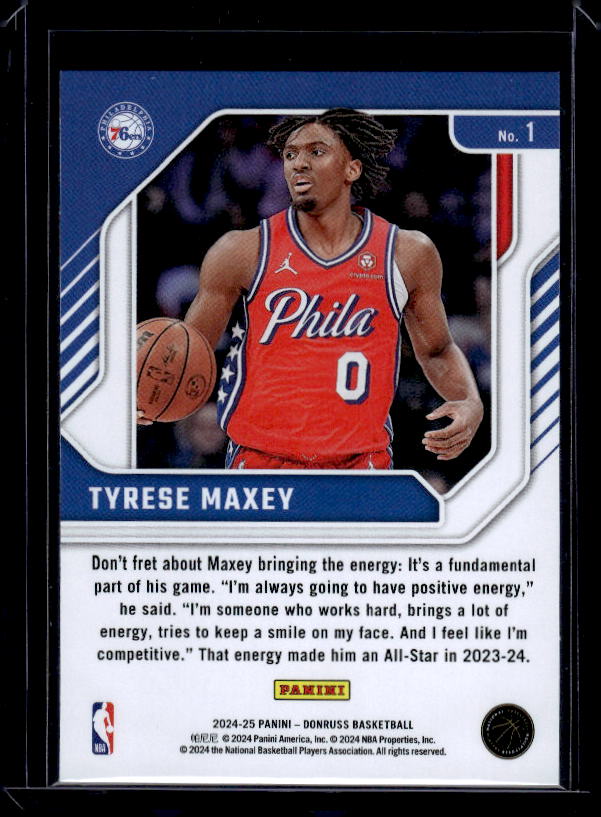 2024-25 Donruss #1 Tyrese Maxey Franchise Features