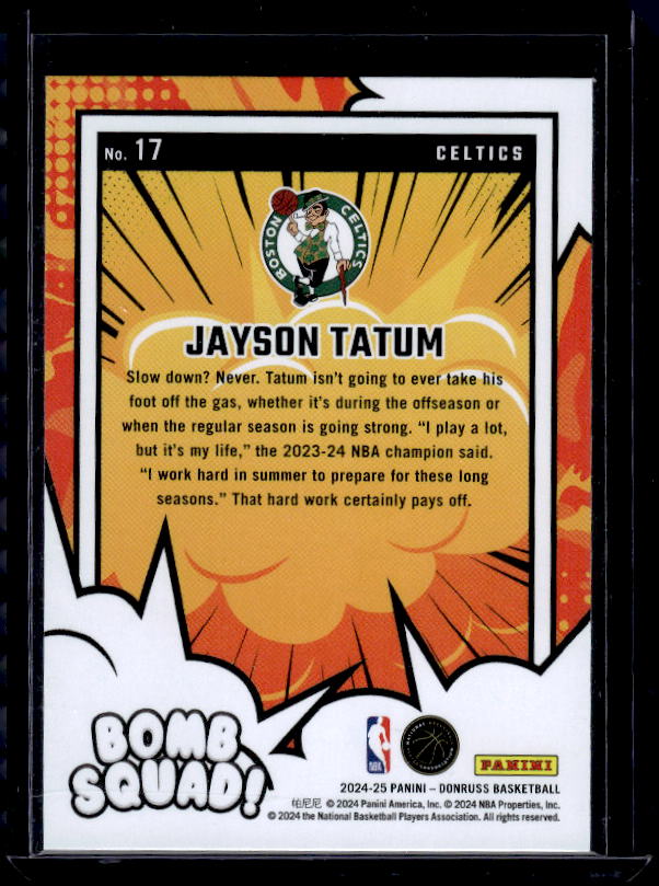 2024-25 Donruss #17 Jayson Tatum Bomb Squad