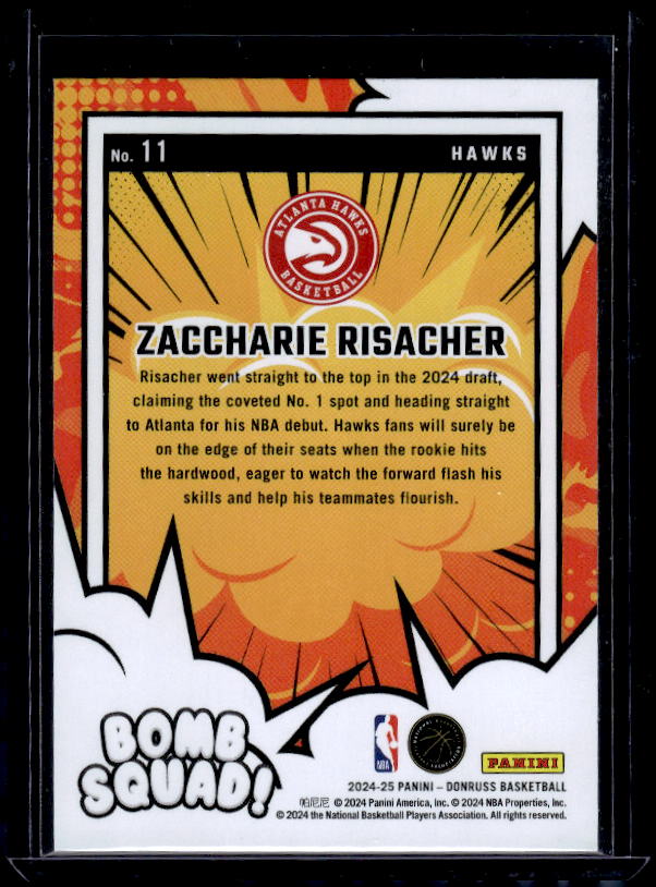 2024-25 Donruss #11 Zaccharie Risacher Bomb Squad