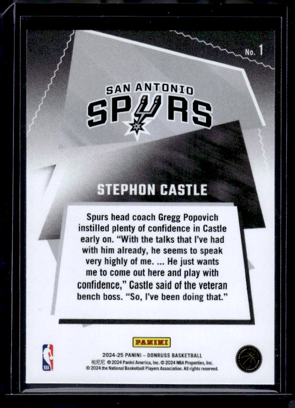 2024-25 Donruss #1 Stephon Castle Great X-Pectations