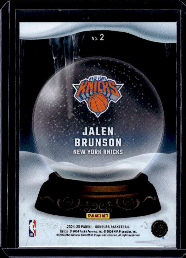 2024-25 Donruss #2 Jalen Brunson Snow Globe
