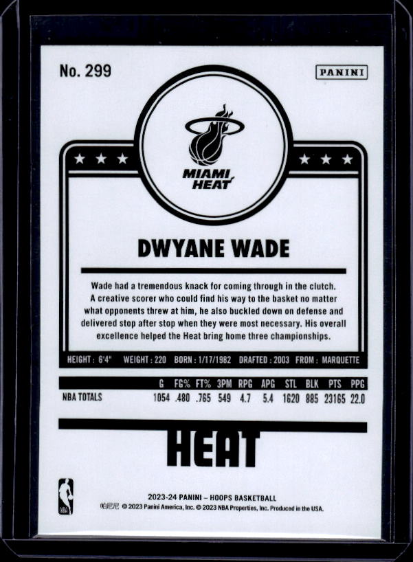 2023-24 Hoops #299 Dwyane Wade