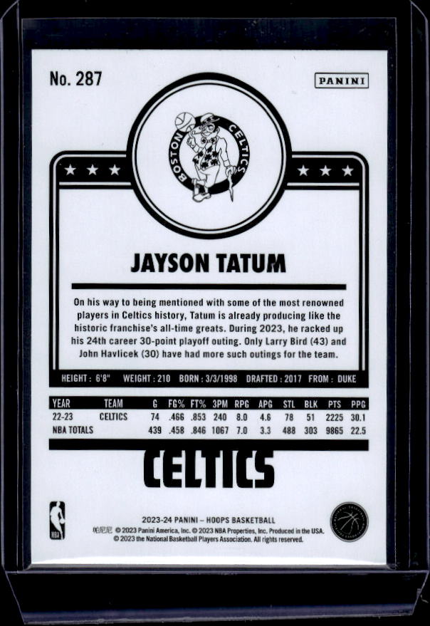 2023-24 Hoops #287 Jayson Tatum