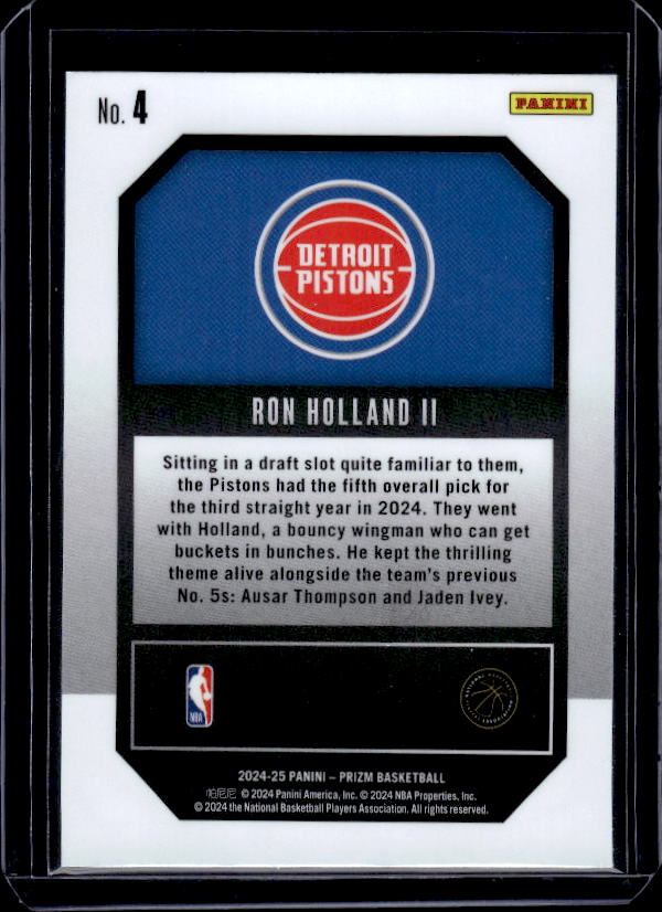 2024-25 Panini Prizm #4 Ron Holland II Emergent