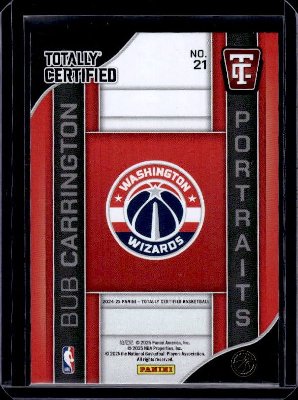2024-25 Panini Totally Certified #21 Bub Carrington Portraits