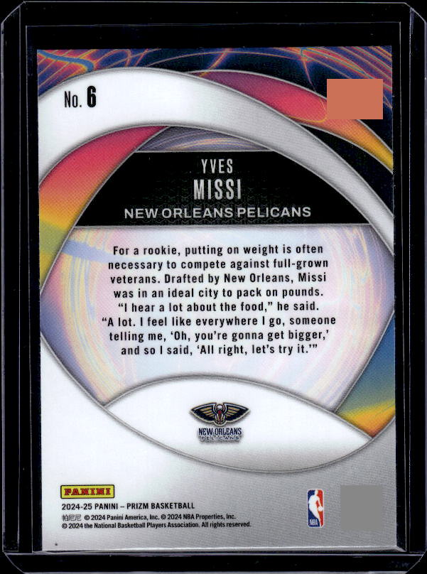 2024-25 Panini Prizm #6 Yves Missi Instant Impact