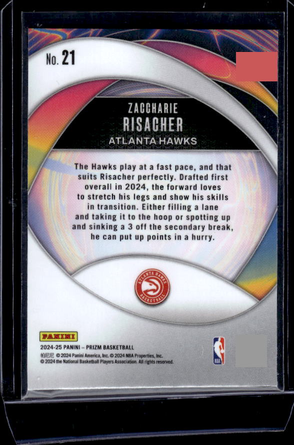 2024-25 Panini Prizm #21 Zaccharie Risacher Instant Impact