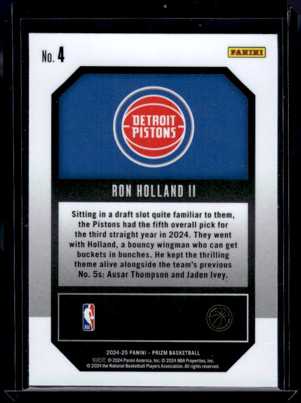 2024-25 Panini Prizm #4 Ron Holland II Emergent
