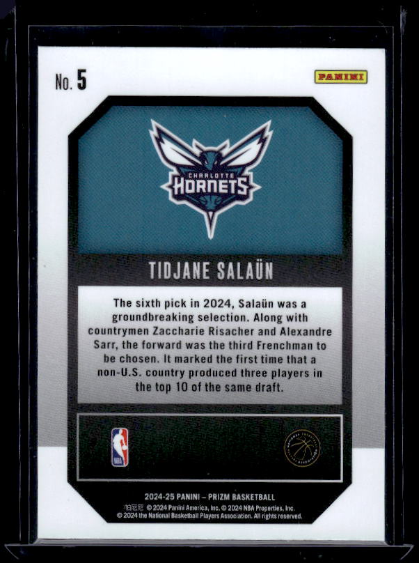 2024-25 Panini Prizm #5 Tidjane Salaun Emergent