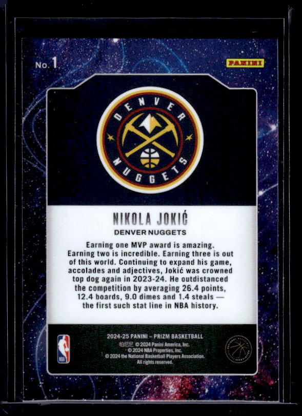 2024-25 Panini Prizm #1 Nikola Jokic Deep Space
