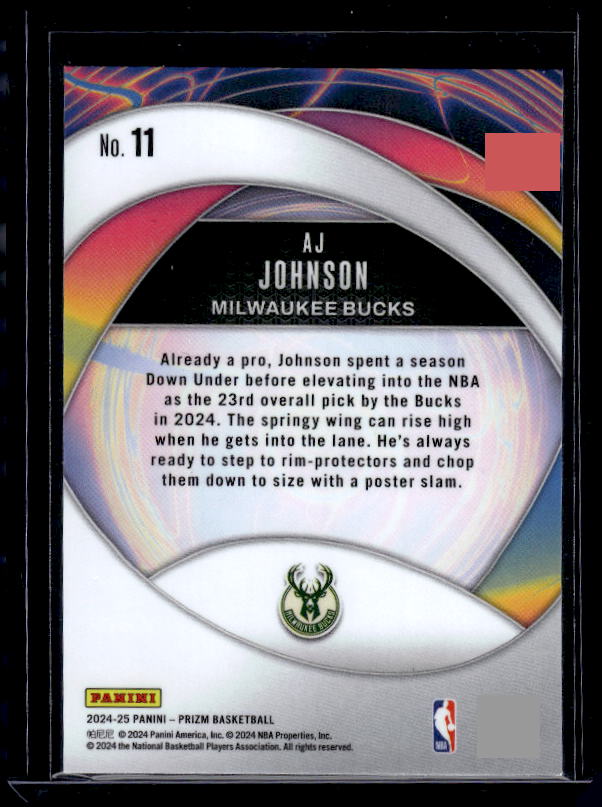 2024-25 Panini Prizm #11 AJ Johnson Instant Impact