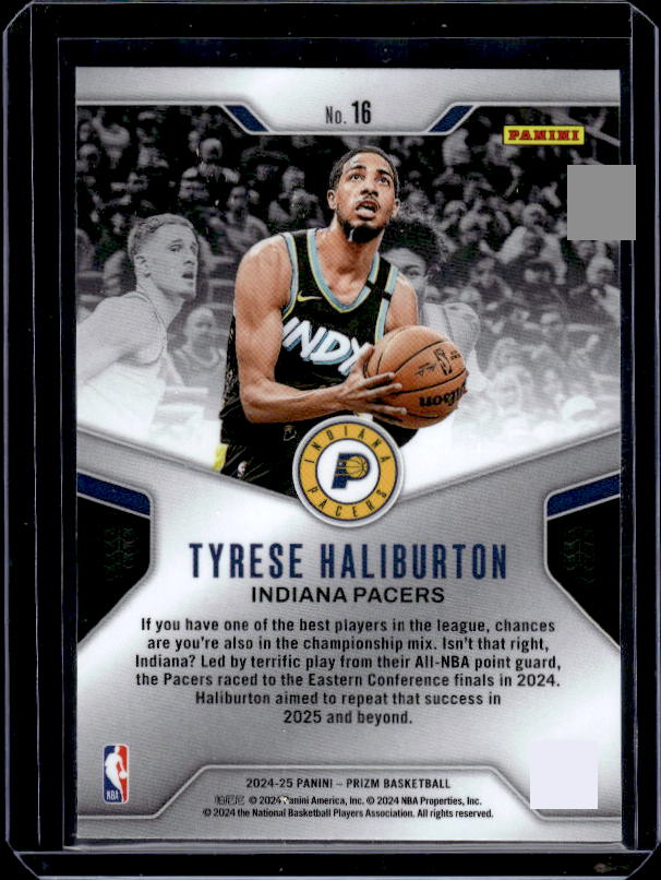 2024-25 Panini Prizm #16 Tyrese Haliburton Dominance