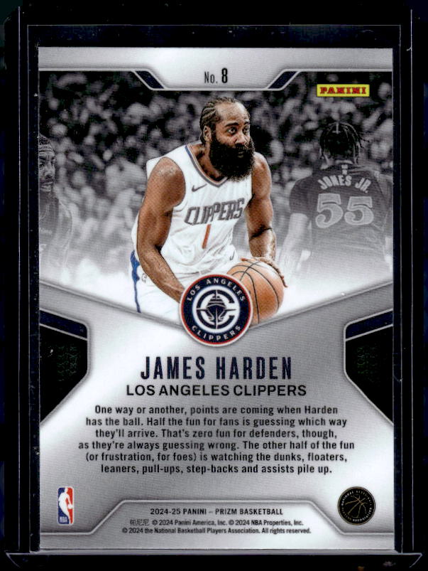 2024-25 Panini Prizm #8 James Harden Dominance