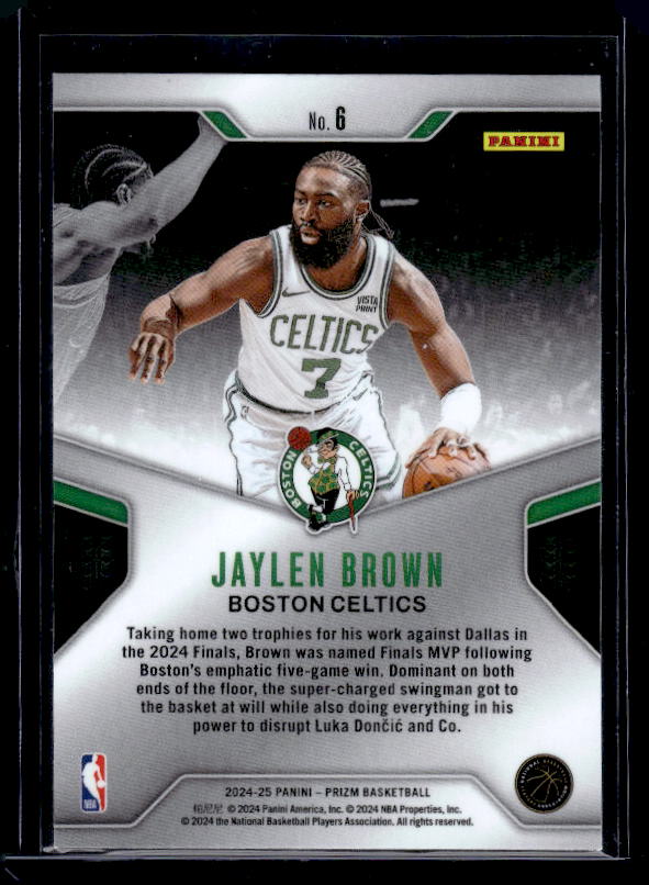 2024-25 Panini Prizm #6 Jaylen Brown Dominance