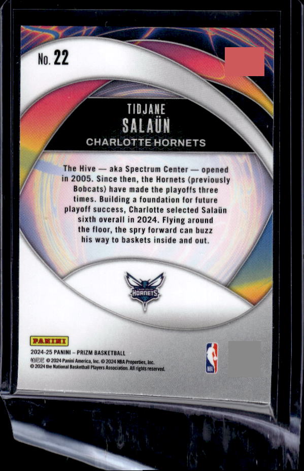 2024-25 Panini Prizm #22 Tidjane Salaun Instant Impact