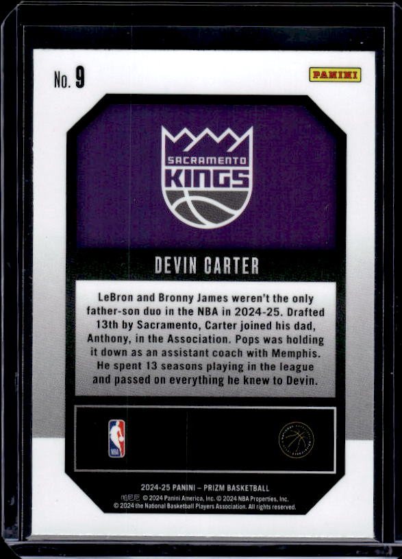 2024-25 Panini Prizm #9 Devin Carter Emergent