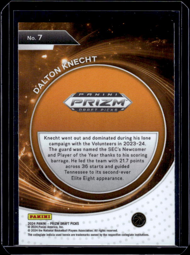 2024 Panini Prizm Draft Picks #7 Dalton Knecht Student Orientation