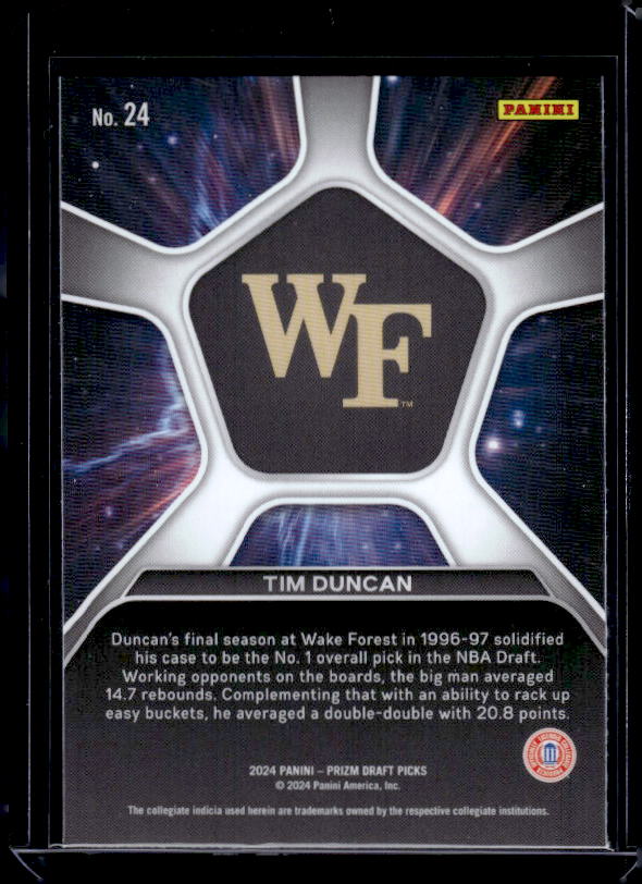2024 Panini Prizm Draft Picks #24 Tim Duncan Deep Space