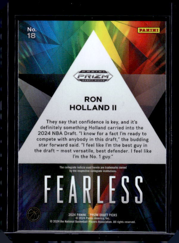 2024 Panini Prizm Draft Picks #18 Ron Holland II Fearless