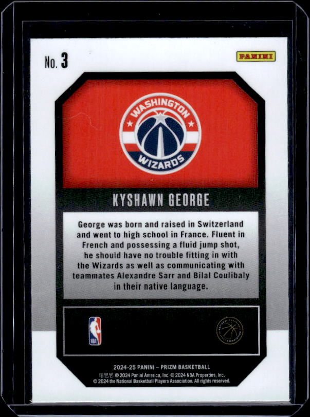 2024-25 Panini Prizm #3 Kyshawn George Emergent