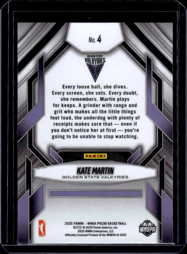 2025 Panini Prizm WNBA #4 Kate Martin Fearless