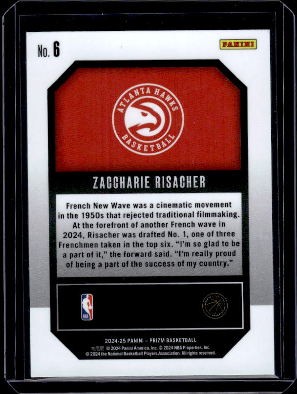 2024-25 Panini Prizm #6 Zaccharie Risacher Emergent