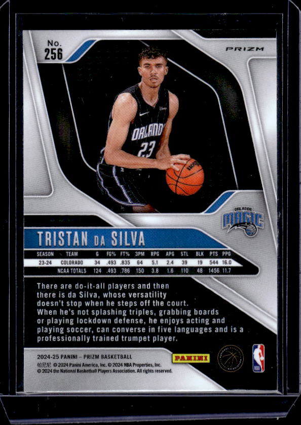 2024-25 Panini Prizm #256 Tristan da Silva Prizms Orange Ice
