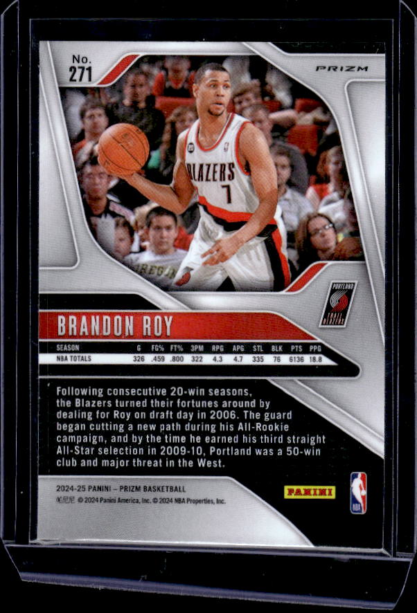 2024-25 Panini Prizm #271 Brandon Roy Prizms Orange Ice