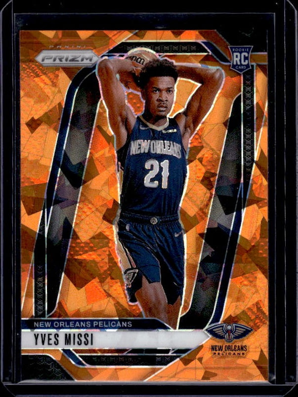 2024-25 Panini Prizm #233 Yves Missi Prizms Orange Ice