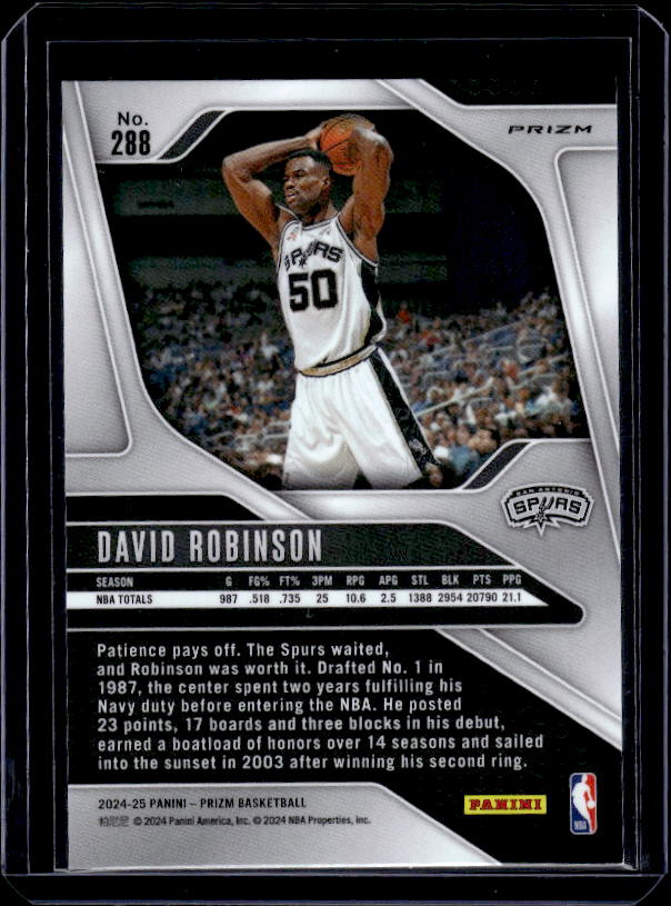 2024-25 Panini Prizm #288 David Robinson Prizms Green
