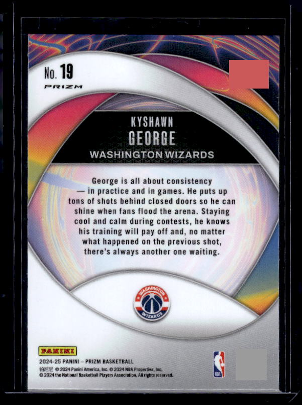 2024-25 Panini Prizm #19 Kyshawn George Instant Impact Prizms Silver