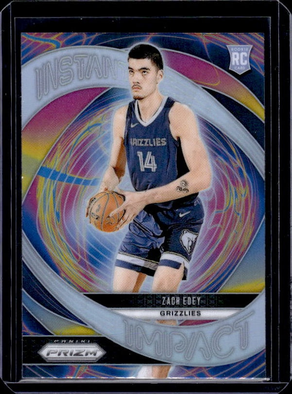 2024-25 Panini Prizm #25 Zach Edey Instant Impact Prizms Silver
