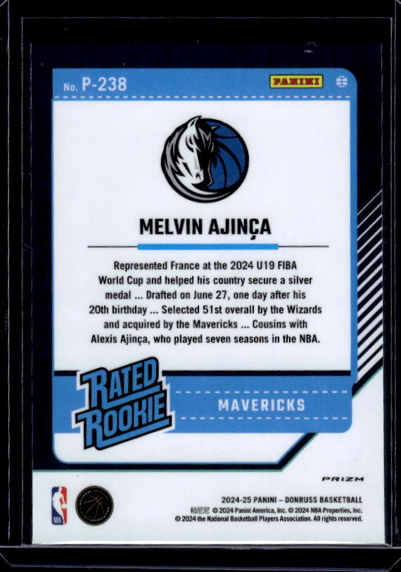 2024-25 Donruss #P-238 Melvin Ajinca Optic Rated Rookies Preview Flash