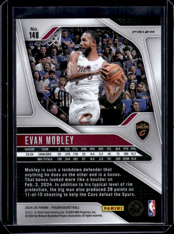 2024-25 Panini Prizm #148 Evan Mobley Prizms Orange Ice