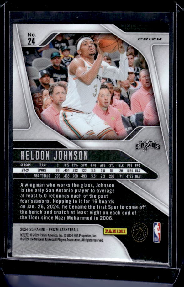 2024-25 Panini Prizm #24 Keldon Johnson Prizms Green