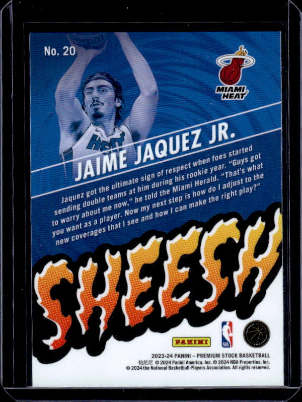 2023-24 Hoops Premium Stock #20 Jaime Jaquez Jr. Sheesh
