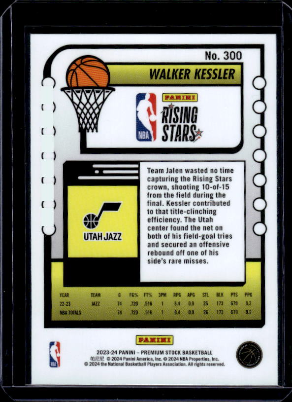 2023-24 Hoops Premium Stock #300 Walker Kessler