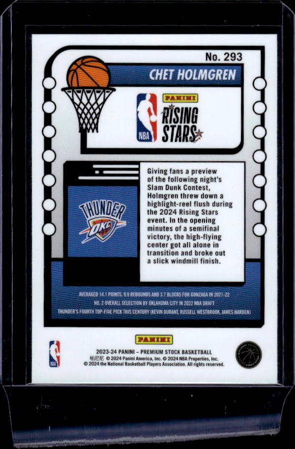 2023-24 Hoops Premium Stock #293 Chet Holmgren