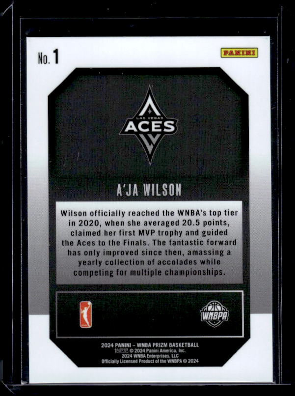 2024 Panini Prizm WNBA #1 A'ja Wilson Top Tier