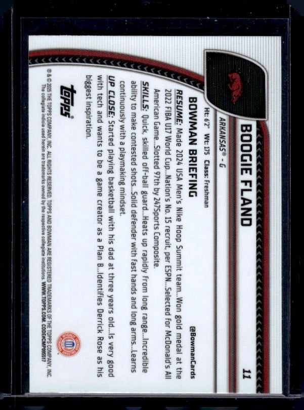 2024-25 Bowman University Chrome #11 Boogie Fland