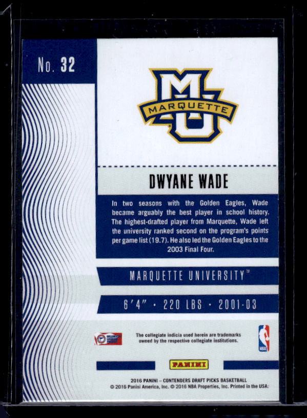 2016 Panini Contenders Draft Picks #32 Dwyane Wade