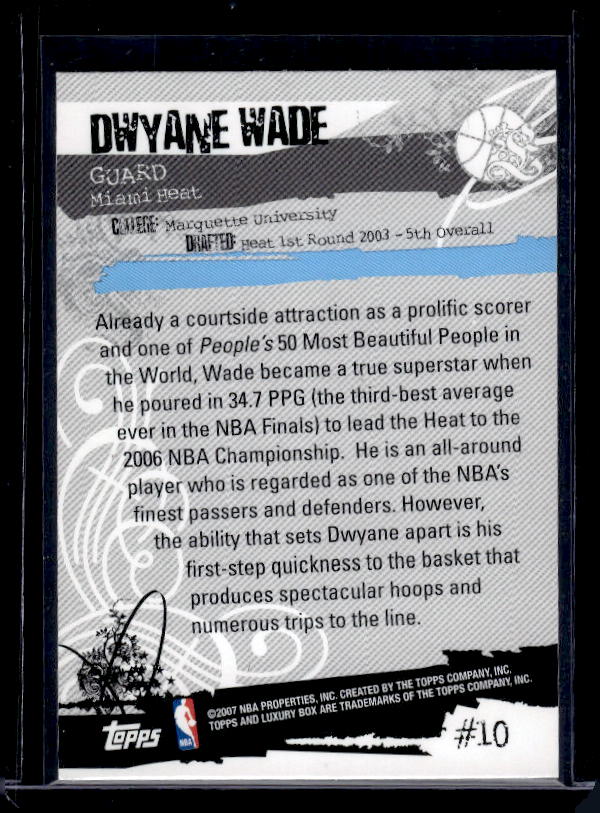 2006-07 Topps Luxury Box #10 Dwyane Wade