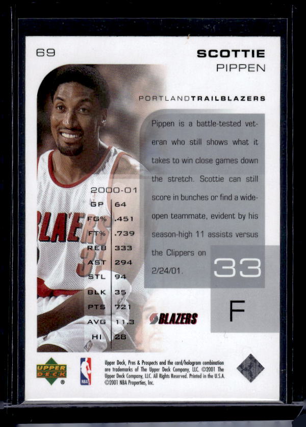 2001-02 Upper Deck Pros & Prospects #69 Scottie Pippen